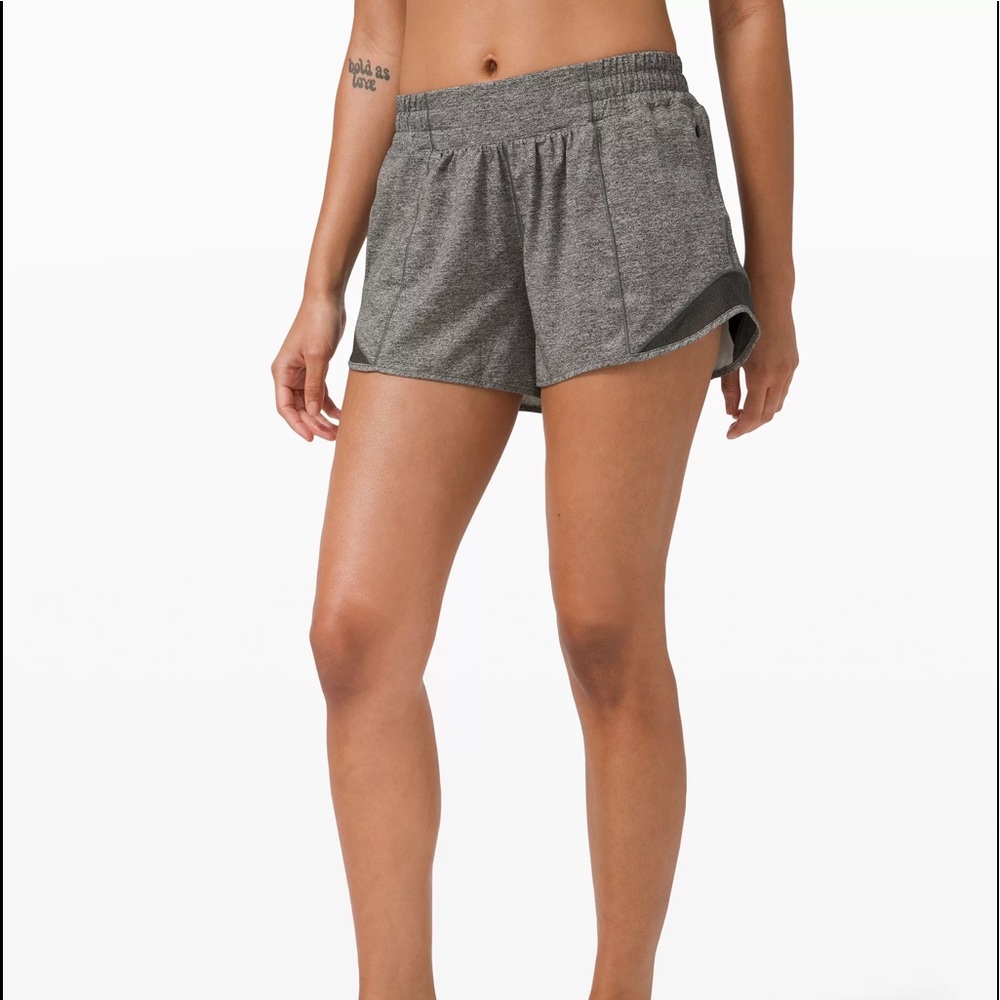 Gray lululemon hotty hots shorts 4” size 4